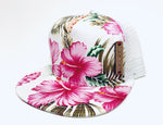Pink Hibiscus Trucker Snapback Hat